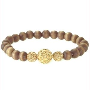 Stella & Dot Prosper bracelet golden+ wooden beads